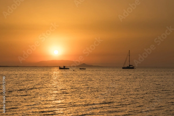 Obraz Sunset looking the boats