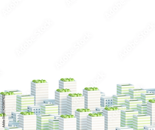 Fototapeta Model of the city with residential buildings..3d illustration, 3d rendering.