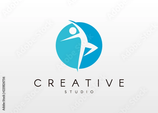 Obraz Dance studio logo design. Vector body shape logo. Dance icon concept.