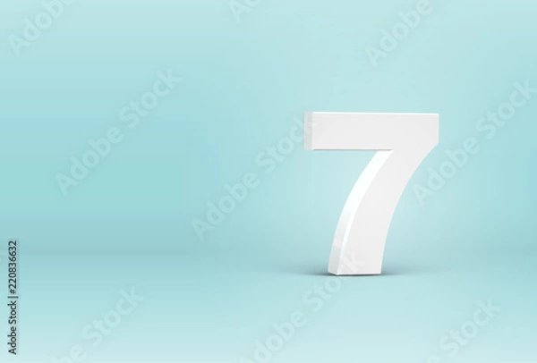 Obraz High detailed 3D font number, vector illustration