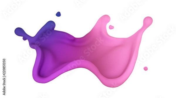 Fototapeta A beautiful multicolor splash of liquid. 3d illustration, 3d rendering.