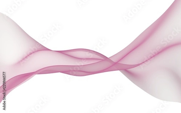 Fototapeta Abstract light red wave. Bright light red ribbon on white background. Abstract red smoke. Light red scarf. Raster air background. 3D illustration