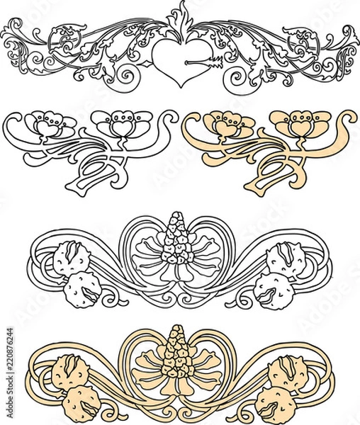Obraz A set of vintage design elements