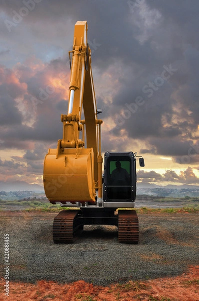 Obraz escavator in front view