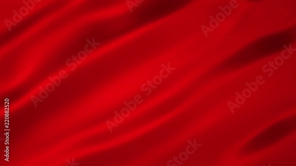 Fototapeta Red drapery fabric flag. 3d illustration, 3d rendering.