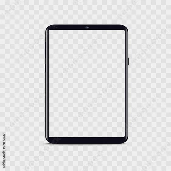 Fototapeta Realistic tablet views with transparent background. Vector.