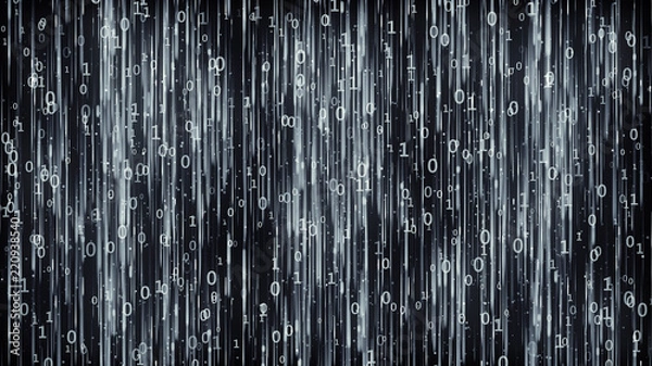 Fototapeta Data Digital Code Dark Background