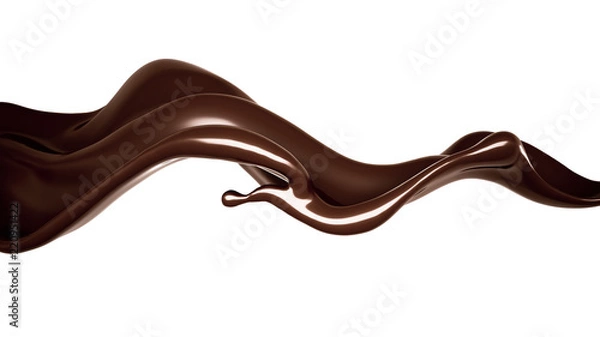 Fototapeta A splash of dark chocolate. 3d illustration, 3d rendering.