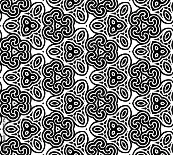 Fototapeta Abstract seamless black and white pattern