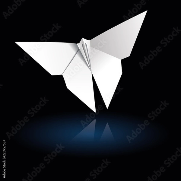 Obraz Origami butterfly on dark background