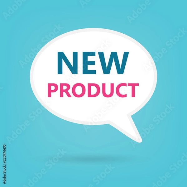 Obraz new product on a speech bubble- vector illustration