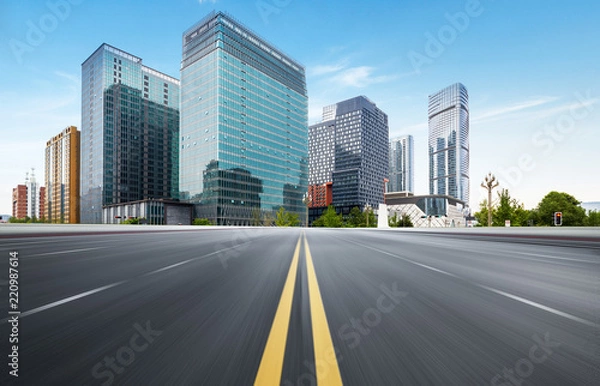 Fototapeta The expressway and the modern city skyline are in Chongqing, China.