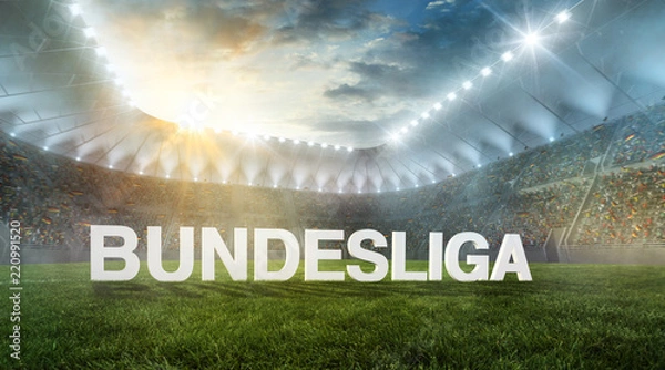 Fototapeta Bundesliga jako tekst na stadionie