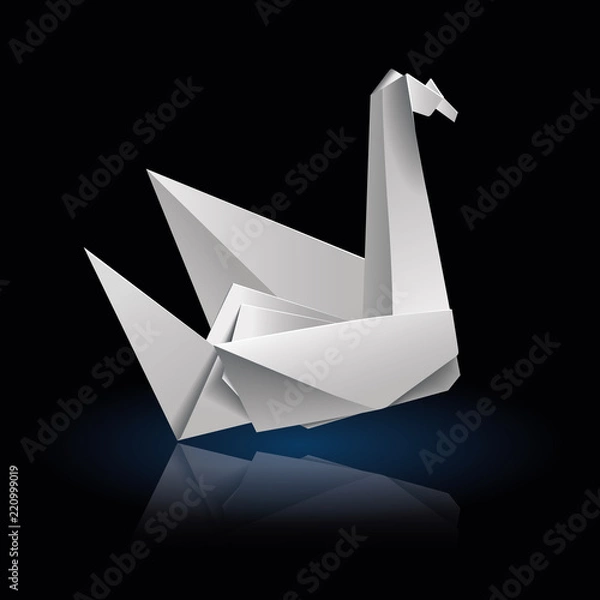 Fototapeta Origami swan back