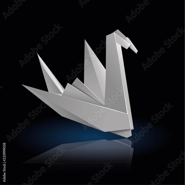Obraz Origami swan front