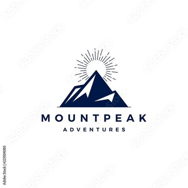 Fototapeta mount peak mountain logo vector icon illustration