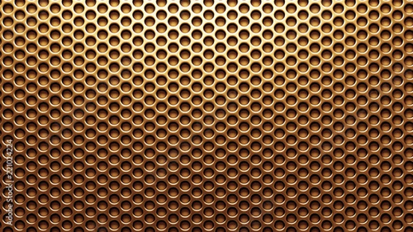 Obraz Gold background grille. 3d illustration, 3d rendering.