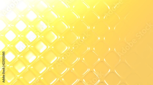 Fototapeta Yellow geometric background with relief. 3d illustration, 3d rendering.