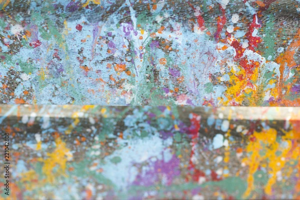 Fototapeta Abstract, hand painted colorful wooden background