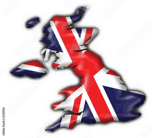 Fototapeta bottone cartina britannico - uk button map flag