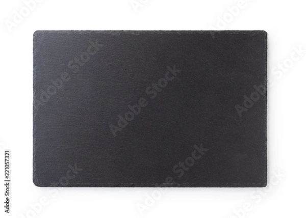 Obraz a rectangular piece of slate stone on a white background