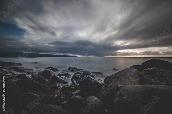 Obraz Cloudy Day on Sunset Beach