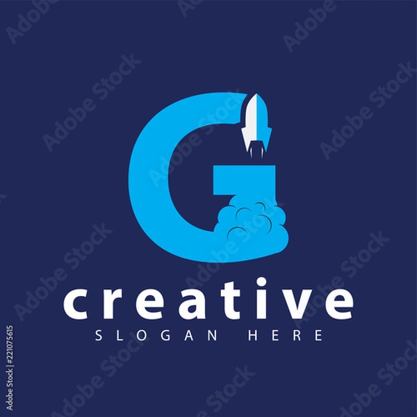 Obraz G Letter Rocket logo icon vector template