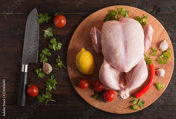 Obraz raw whole chicken