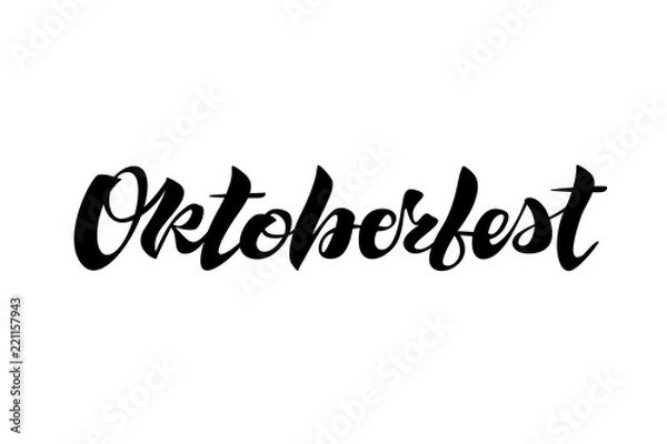 Fototapeta Oktoberfest simple black lettering simple design isolated