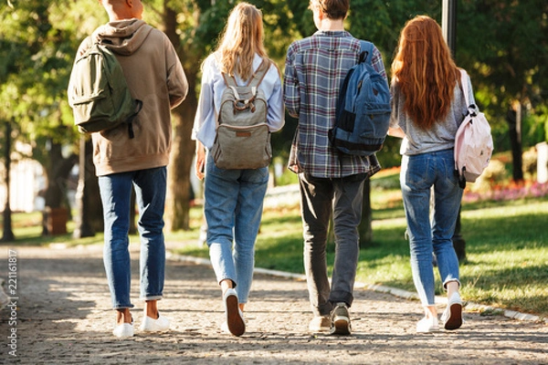 Fototapeta Grupa studentów z widokiem z tyłu