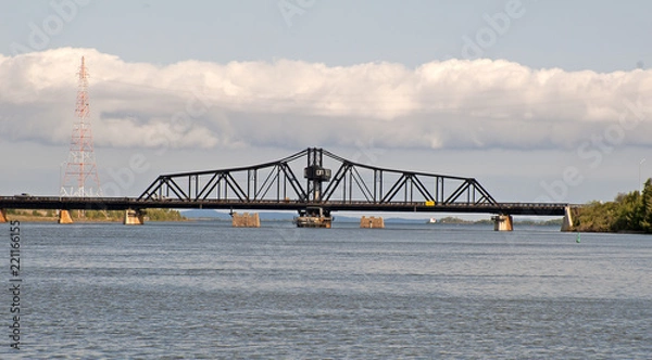 Obraz The Little Current swing bridge Ontario, Canada, built 1913, only,link to Manitoulin Island