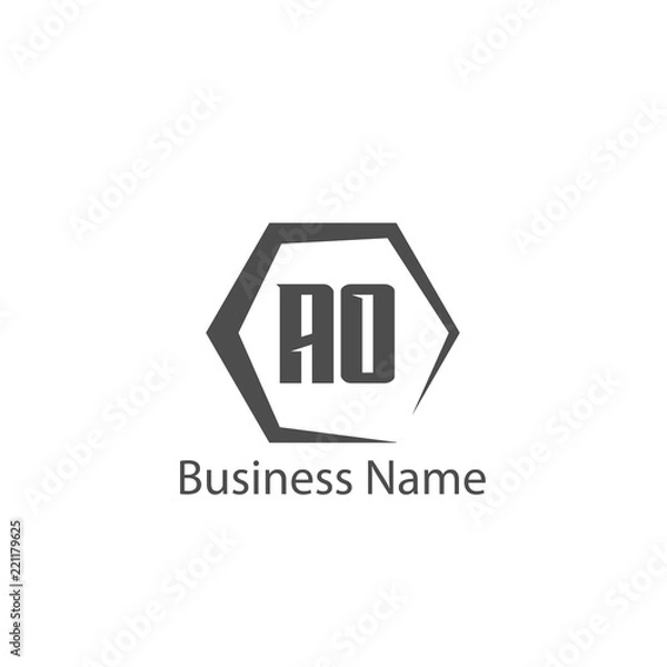 Fototapeta Initial Letter AO Logo Template Design