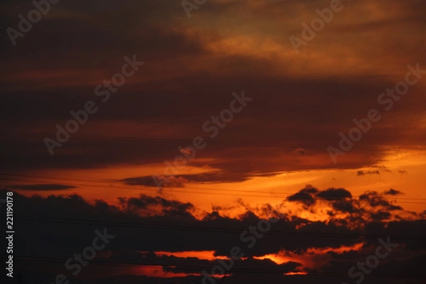 Obraz 夕焼けと雲_814