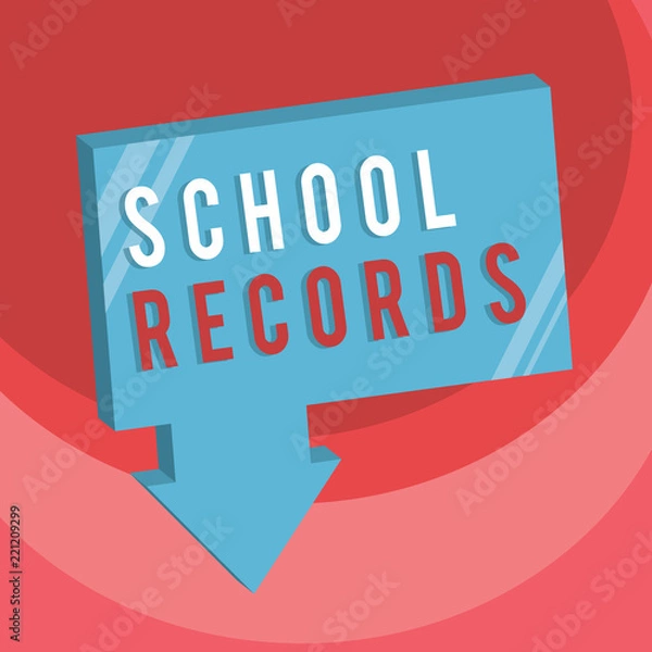 Obraz Handwriting text writing School Records. Concept meaning Information that is kept about a child at school Biography.