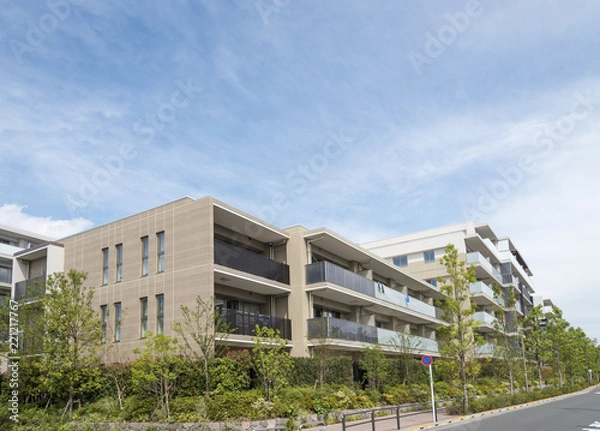 Fototapeta グレードの高い低層型のマンション