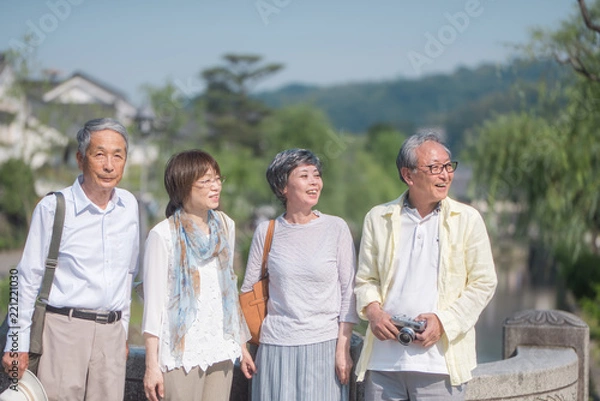 Obraz 旅行を楽しむシニアグループ