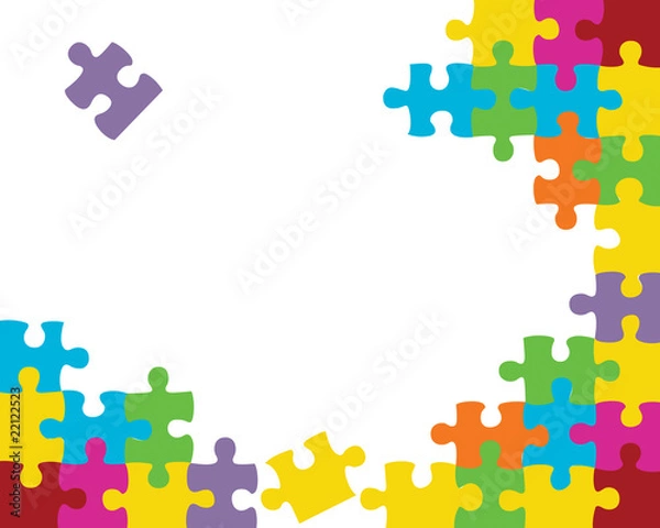 Fototapeta Colorful puzzle background vector
