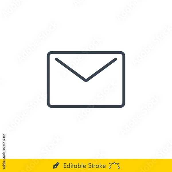 Fototapeta Mail (Message) Icon / Vector - In Line / Stroke Design