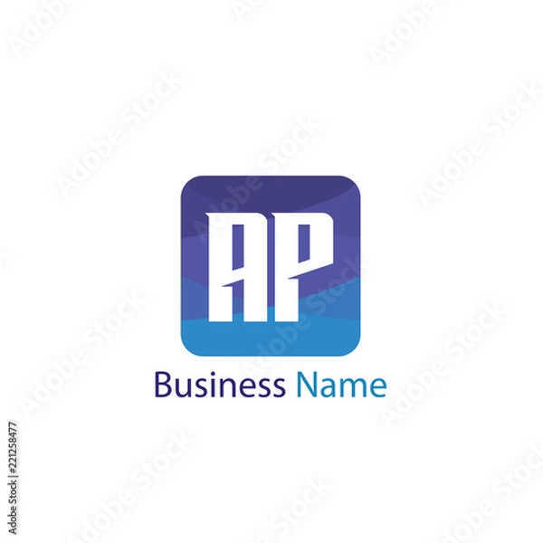 Fototapeta Initial Letter AP Logo Template Design