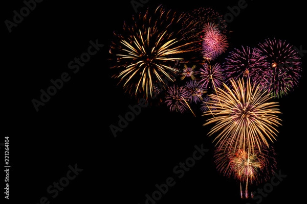 Obraz Fireworks on black Background