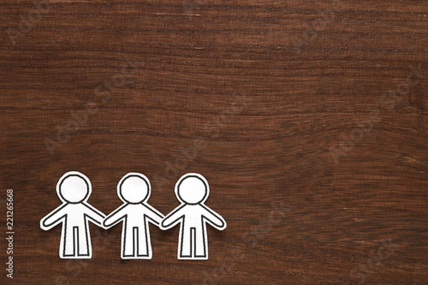 Obraz チームワーク 手をつなぐ人々のシルエット