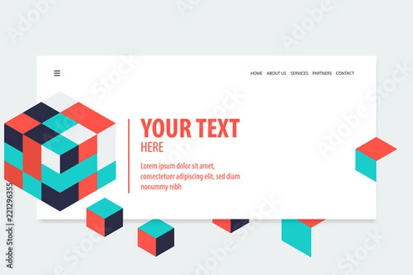 Obraz Minimal creative isometric web banner 