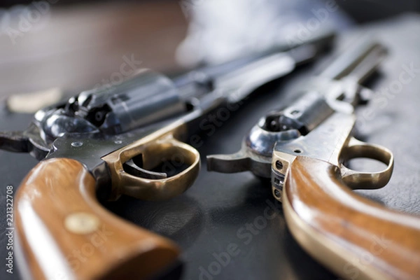 Obraz Old pistol during cleaning.