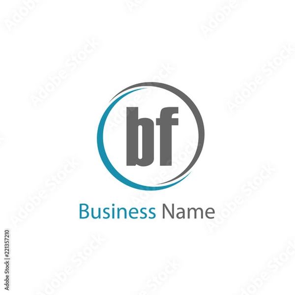 Fototapeta Initial Letter BF Logo Template Design