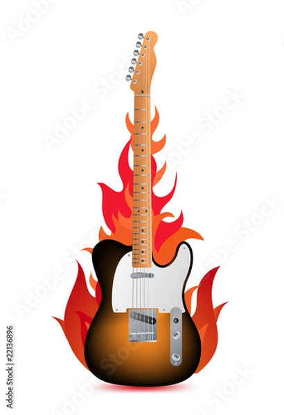 Obraz Guitar in flames