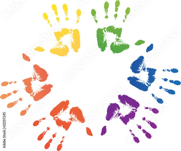 Obraz Colored hands print