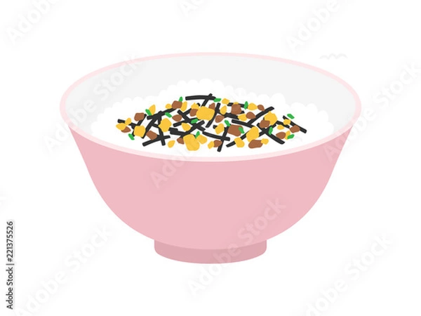 Fototapeta ふりかけご飯のイラスト