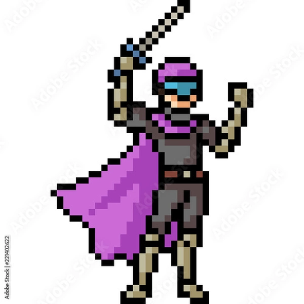 Fototapeta vector pixel art future knight