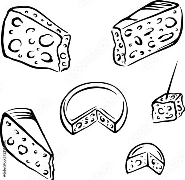 Obraz Käse, Vektor Set, cheese