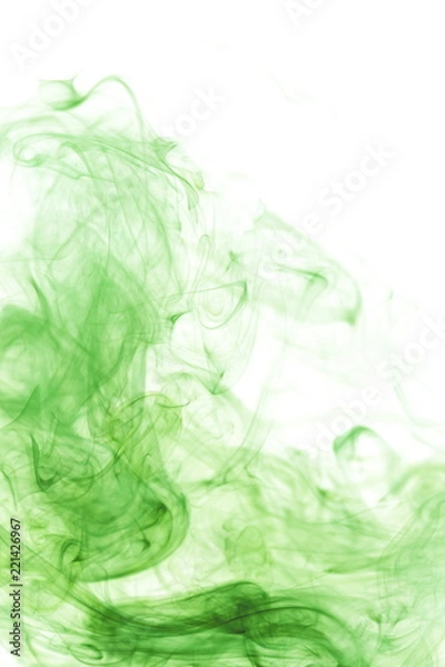 Obraz Zielony dym na białym tle